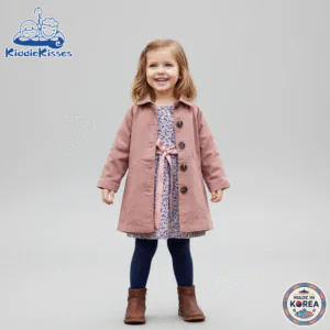 Korean Girls’ Windbreaker Jacket (Pink Peach)