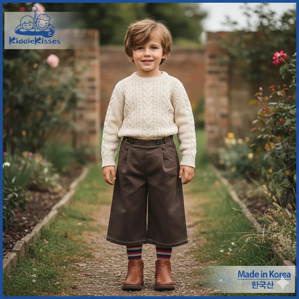 Korean Boys’ & Girls’ Long Pants (Dark Brown)