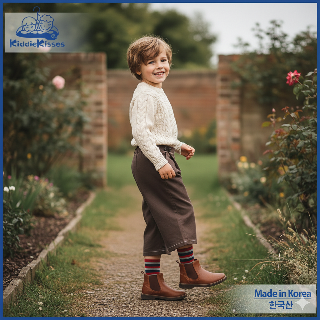 Korean Boys’ & Girls’ Long Pants (Dark Brown) - Image 17