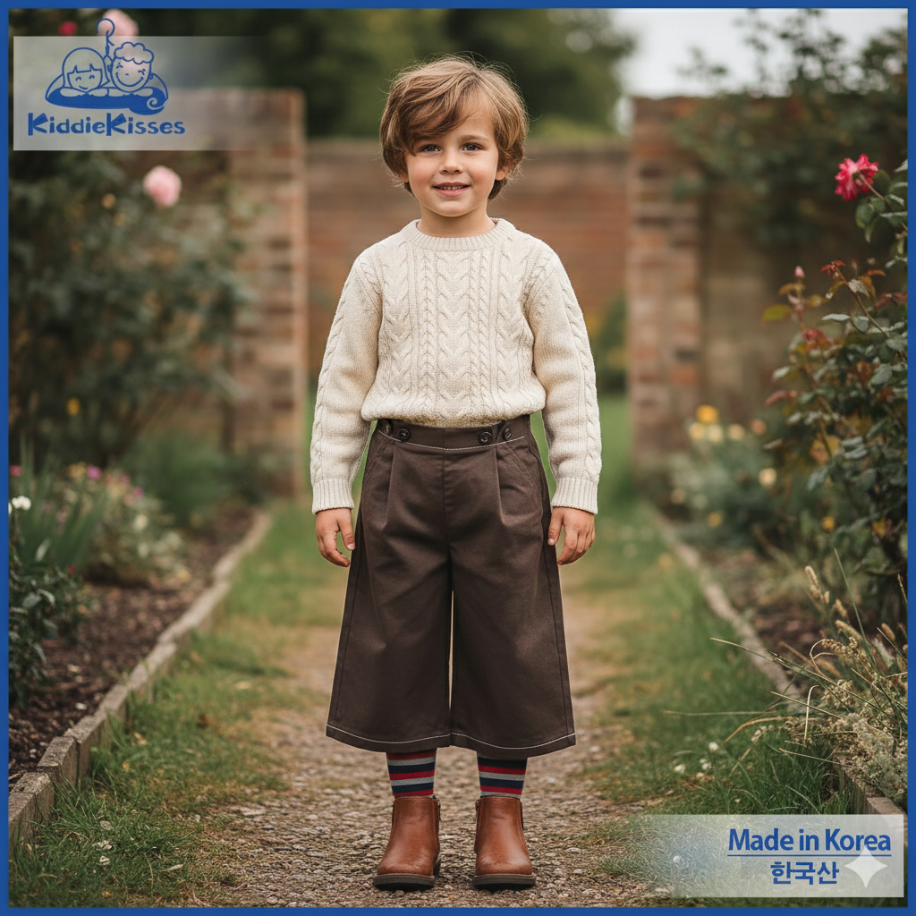 Korean Boys’ & Girls’ Long Pants (Dark Brown) - Image 15