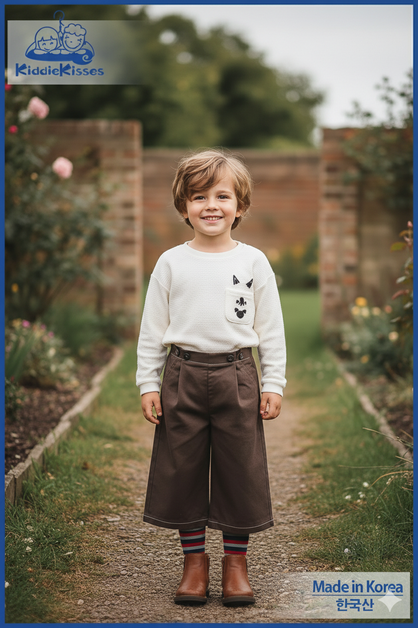 Korean Boys’ & Girls’ Long Pants (Dark Brown) - Image 19