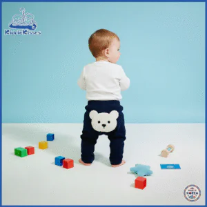 Korean Baby Teddy Bear Pants (Blue)