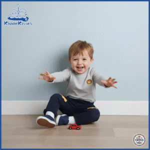 Alternative view of Korean Kids’ Chick Handprint Design Pants