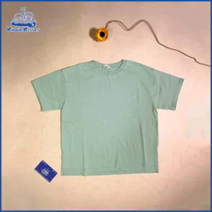 Alternative view of Korean Boys & Girls Round-Neck Short-Sleeve T-Shirt (Green / Pink)