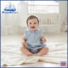 Korean-style baby blue butterfly-edge romper
